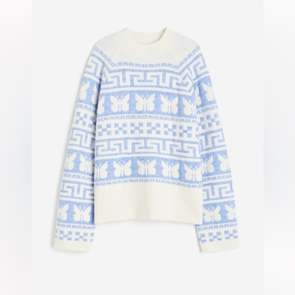 H&M Jacquard-knit Butterfly Sweater